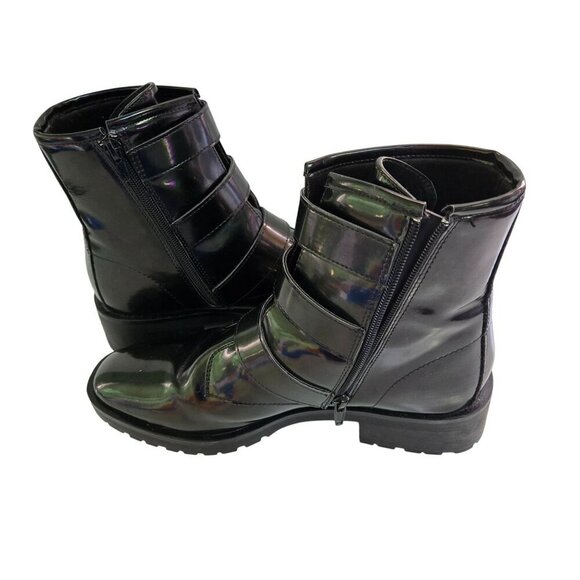 Nanette Nanette Lepore Iggy Fashion Boots Rhinestone Buckles Zip Closure Size 7. - Picture 7 of 10